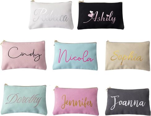 Personalized Makeup Bag for Women,Custom Cosmetic Bag for Girls Name,Monogrammed Cosmetic Pouch (cream color) in Saudi Arabia