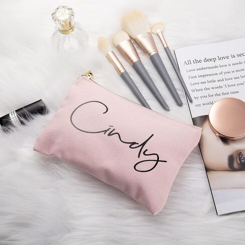 Personalized Makeup Bag for Women,Custom Cosmetic Bag for Girls Name,Monogrammed Cosmetic Pouch (cream color) in Saudi Arabia