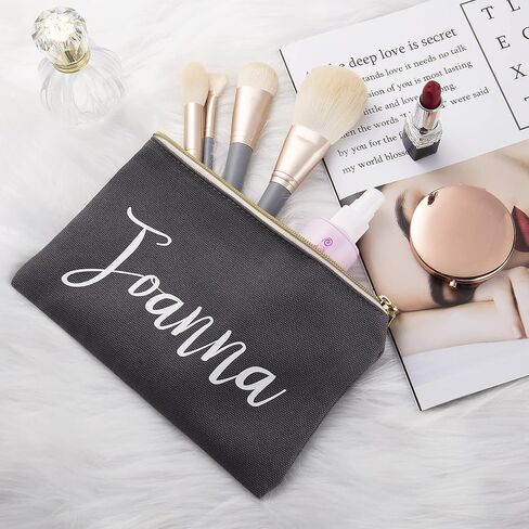 Personalized Makeup Bag for Women,Custom Cosmetic Bag for Girls Name,Monogrammed Cosmetic Pouch (cream color) in Saudi Arabia