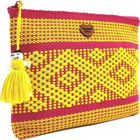أكياس الماكياج ، Cosmetiquera Artesanal de Telar. التذكارات و Regalo Mexicano. هدية أواكساكا. أكياس مصنوعة يدويًا من أواكساكا المكسيك. (كاناريو) in Kuwait