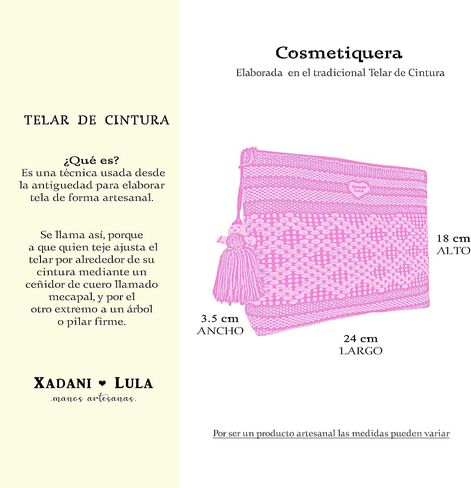 أكياس الماكياج ، Cosmetiquera Artesanal de Telar. التذكارات و Regalo Mexicano. هدية أواكساكا. أكياس مصنوعة يدويًا من أواكساكا المكسيك. (كاناريو) in Kuwait