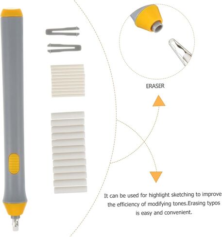 Lurrose Electric Electric Eraser Auto Autate Sketch Sketch Tool Precise Drance Eraser for Artists Gray بدون بطارية in Kuwait