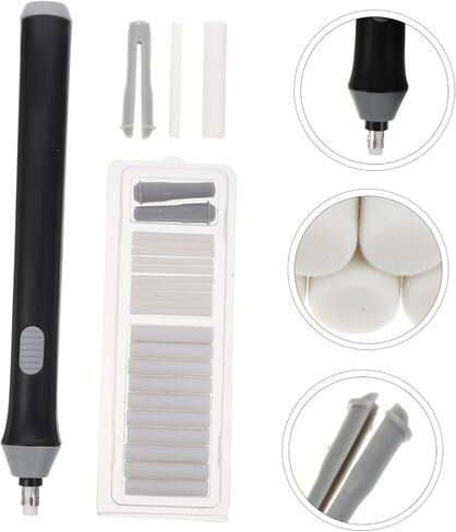 Lurrose Electric Eraser Eraser Auto Eraser لرسم القلم الرصاص ورسم البطارية الكهربائية مع التحكم الدقيق في صياغة الحرف الفنية تشمل قابلة للاستبدال ومقطع in Kuwait