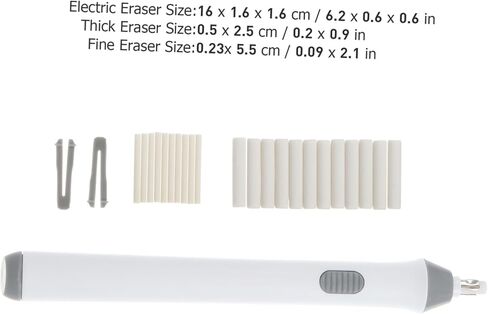 uonlytech Electric Eraser لقلم رصاص رسم تلقائي للممحاة التلقائية للفنانين والطلاب آمن أبيض تعديل أداة تعديل البطارية قرطاسية فن البطارية in Kuwait