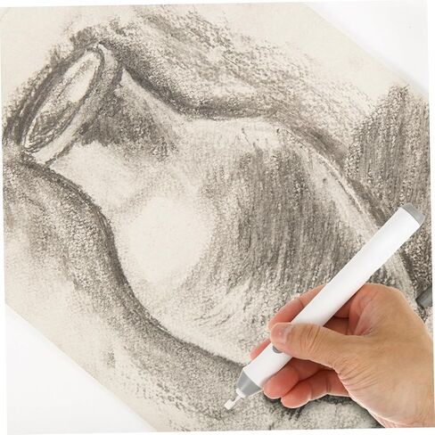 uonlytech Electric Eraser لقلم رصاص رسم تلقائي للممحاة التلقائية للفنانين والطلاب آمن أبيض تعديل أداة تعديل البطارية قرطاسية فن البطارية in Kuwait