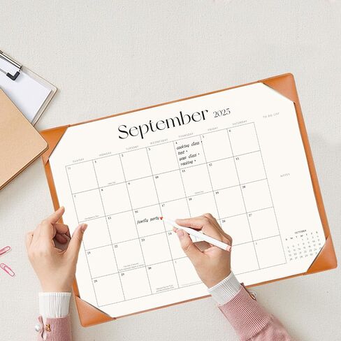 Desk Calendar 2025-2026 with Desk Mat – 22" x 17" Large Desk Pad Calendar Runs From Sep 2025 to Dec 2026, Office Supplies Desktop Monthly Calendar for Home, Office in Saudi Arabia