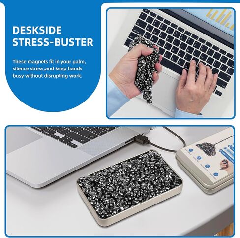 550 PCS Colorful Desk Fidget Toy, Putty-Like Sensory Fidget Toys for Adults | Squishy Sensory Stones in Metal tin, Stress Relief Desk Toy for Office ADHD Focus, Gifts for Teens 14+ in Saudi Arabia