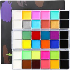 Face Body Paint Oil Palette - Professional Safe Non Toxic Halloween Makeup Painting Kit for Kids & Adults, Flash Colors for Party, Cosplay, SFX, Tattoo, Fancy Dress & Stage Makeup in Saudi Arabia