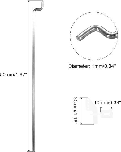 Meccanixity 4pcs 304 من الفولاذ المقاوم للصدأ 1x50mm قضبان دفع الأجزاء ، 4pcs قرون التحكم في نايلون لـ DIY RC Car Poit Airplane Model ، Silver in Saudi Arabia