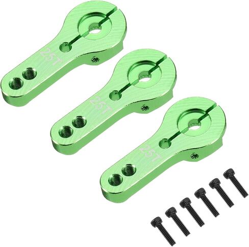 MECCANIXITY 3 Pcs Aluminum Alloy 25T Steering Servo Arm Horn for DIY RC Car/Boat/Airplane Boat Accessories, Orange in Saudi Arabia