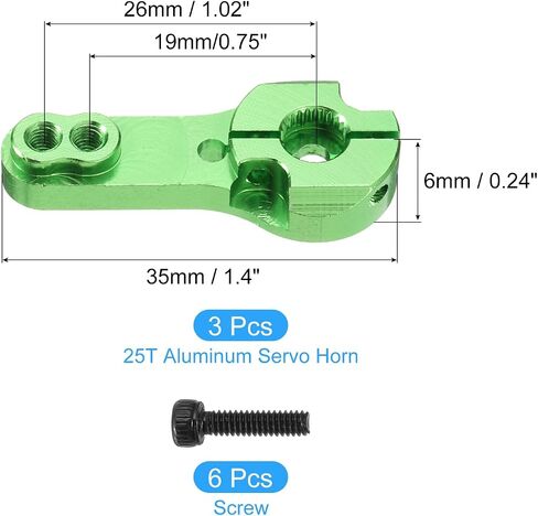 MECCANIXITY 3 Pcs Aluminum Alloy 25T Steering Servo Arm Horn for DIY RC Car/Boat/Airplane Boat Accessories, Orange in Saudi Arabia
