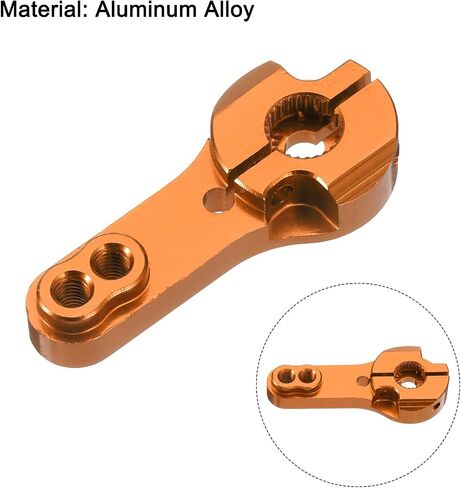 Meccanixity 3 PCS Aluminium Sploy 25T Arm Arm Arm Horn for DIY RC Car/Boat/Airplane Boat Assories ، Orange in Kuwait