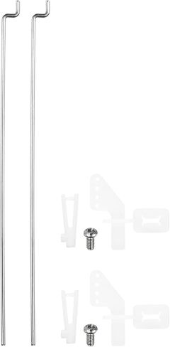 MECCANIXITY 2pcs 304 Stainless Steel 1x50mm Z Push Rods Parts, 2pcs Nylon Control Horns for DIY RC Car Boat Airplane Helicopter Model Replacement, Silver in Saudi Arabia