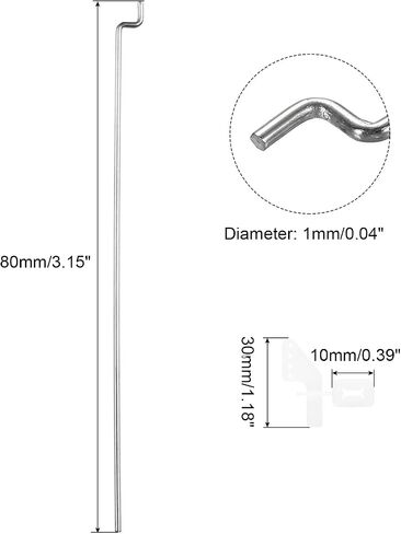 MECCANIXITY 2pcs 304 Stainless Steel 1x50mm Z Push Rods Parts, 2pcs Nylon Control Horns for DIY RC Car Boat Airplane Helicopter Model Replacement, Silver in Saudi Arabia