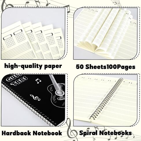 GISGFIM 2 Pack Guitar Tab دفتر Notebook 6-String Blank Sheet Tableature Notebooks for Music Music Writing for Bovens Musicians الطلاب 7.5x10.23 بوصة in Saudi Arabia