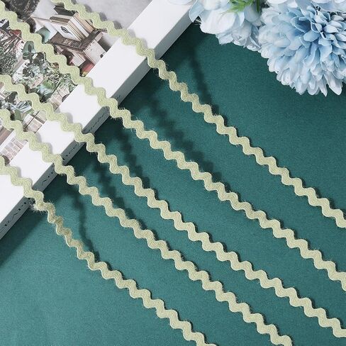 GORGECRAFT 25 Yards White RIC Rac Ribbon Wool Yarn Rick Rack Trim 1/4 Inch Rickrack Lace Wave Ribbon Zig Zag Wave Bending Lace Trim S Shaped Braided Fabric for Sewing DIY Crafts Christmas in Saudi Arabia