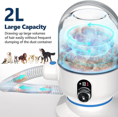 طقم فراغ للاستمالة للحيوانات الأليفة ، كليبرز ، الكلاب المهنية مع كوب 2 لتر ، 16 مستويات أوضاع شفط ، كليبرز من اللاسلكي ، 5 أدوات العريس ، تقليم شعر الحيوانات الأليفة المنخفضة للكلاب والقطط والحيوانات الأخرى in Kuwait