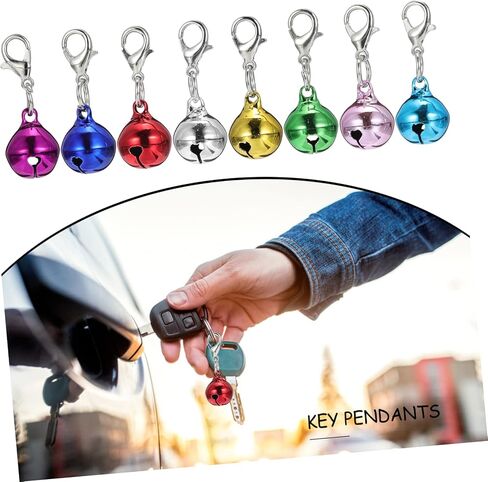 24pcs سلاسل المفاتيح على شكل جرس كهربائي ألوان المعلقات الزخرفية للألوان للحرف الإبداعية وملحقات فريدة لافتة للنظر للمفاتيح والحرف اليدوية in Saudi Arabia