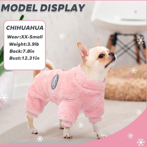 Dog Sweater for Small Dogs Fleece Dog Pajamas Winter Warm Soft Puppy Pjs in Saudi Arabia
