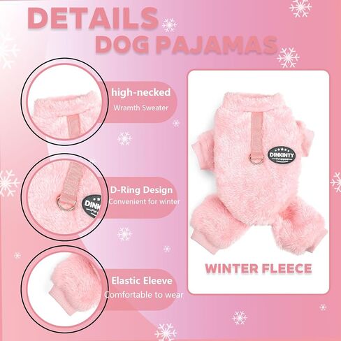 Dog Sweater for Small Dogs Fleece Dog Pajamas Winter Warm Soft Puppy Pjs in Saudi Arabia