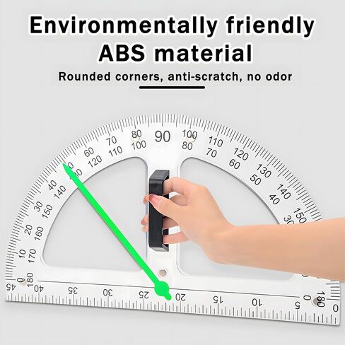 حاكم التدريس المغناطيسي مجموعة مع أدوات هندسة متعددة الوظائف من البلاستيك ABS ABS لمشاريع الفصول الدراسية للطلاب اللوازم الرياضيات للطلاب (أصفر 5pcs) in Saudi Arabia