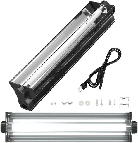 T5 UVB Reptile Light Fixture Combo Kit - 12 Inch 8W Terrarium Hood 10.0 UVA UVB Bulb with High-Efficiency Reflector for Desert Reptiles & Amphibians (Bearded Dragons, Turtles, Tortoises) in Saudi Arabia