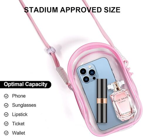 AICase Protective Case for Labubu Plush Doll,Clear Bag for Stadium Events Crossbody Bag Accessories Stadium Approved Clear Purse for Kpop Demon Hunters Ozzy Stray Ateez Saja Concerts Sports Festivals in Saudi Arabia