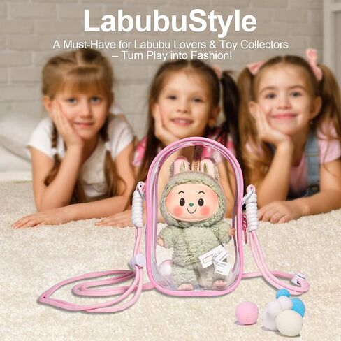 AICase Protective Case for Labubu Plush Doll,Clear Bag for Stadium Events Crossbody Bag Accessories Stadium Approved Clear Purse for Kpop Demon Hunters Ozzy Stray Ateez Saja Concerts Sports Festivals in Saudi Arabia