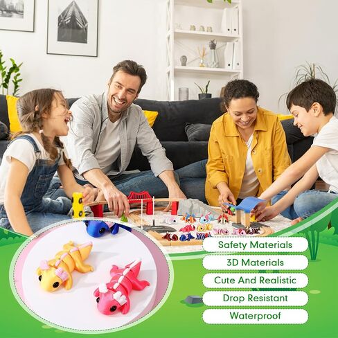 Honoson 24 PCS ثلاثية الأبعاد المطبوعة Axolotl Toy 3D طباعة الحيوانات الصغيرة مرنة مرنة اللطيف التعريفي التغلب in Saudi Arabia