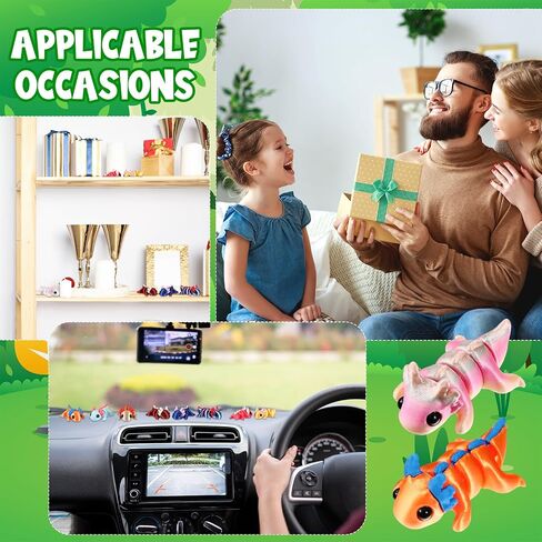 Honoson 24 PCS ثلاثية الأبعاد المطبوعة Axolotl Toy 3D طباعة الحيوانات الصغيرة مرنة مرنة اللطيف التعريفي التغلب in Saudi Arabia