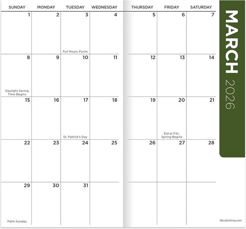 TF Publishing 2026-2027 Maxine Small Monthly Pocket Planner with 2 Page Large Calendar Grid and Lined Notes Section - 2 Year Pocket Calendar 2026-2027 Perfect for Purse - 3.5in x 6.5in in Saudi Arabia