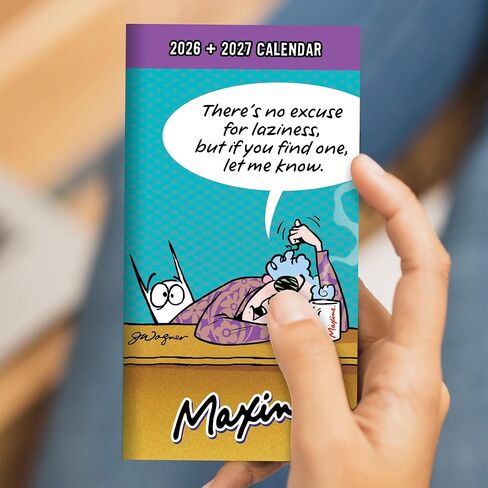 TF Publishing 2026-2027 Maxine Small Monthly Pocket Planner with 2 Page Large Calendar Grid and Lined Notes Section - 2 Year Pocket Calendar 2026-2027 Perfect for Purse - 3.5in x 6.5in in Saudi Arabia
