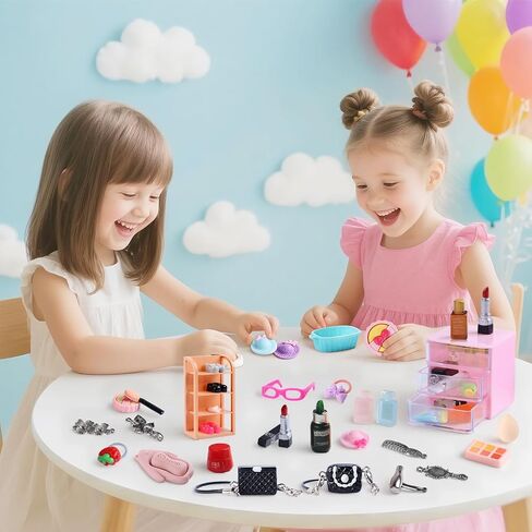 76pcs ملحقات Dollhouse Miniature ، حمام Dollhouse مع مجموعة من منشفة شامبو فرشاة الأسنان مجموعة أدوات نظافة ، مجموعة مصغرة لتخزين المجوهرات حقيبة ظهر للفتاة in Saudi Arabia