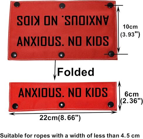 Funny Dog Leash Sleeve Anxious No Kids Dog Leash Wrap Sleeve Pet Birthday Gift (Anxious No Kids-YE Sleeve) in Saudi Arabia