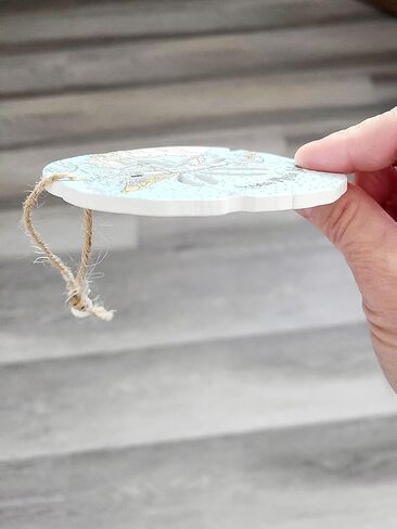 زخرفة | Hilton Head ، Sc Palm Leaf Wood Map Ornament | 4 "| مثالي لزجاجات النبيذ أو حقائب الهدايا أو شجرة عيد الميلاد | هدية فريدة لأي مناسبة in Kuwait