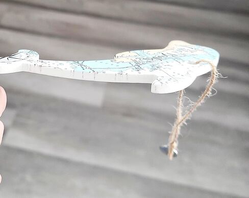 زخرفة | Hilton Head ، Sc Palm Leaf Wood Map Ornament | 4 "| مثالي لزجاجات النبيذ أو حقائب الهدايا أو شجرة عيد الميلاد | هدية فريدة لأي مناسبة in Kuwait