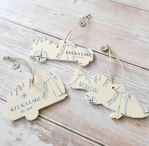 زخرفة | Hilton Head ، Sc Palm Leaf Wood Map Ornament | 4 "| مثالي لزجاجات النبيذ أو حقائب الهدايا أو شجرة عيد الميلاد | هدية فريدة لأي مناسبة in Kuwait