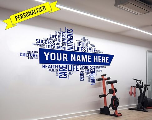 Custom Gym Decal, Exercise and Fitness Words, Home Gym or Studio Decor, Multiple Colors and Sizes se229 in Saudi Arabia