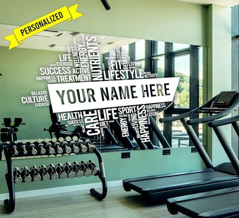 Custom Gym Decal, Exercise and Fitness Words, Home Gym or Studio Decor, Multiple Colors and Sizes se229 in Saudi Arabia