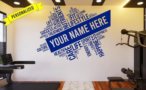 Custom Gym Decal, Exercise and Fitness Words, Home Gym or Studio Decor, Multiple Colors and Sizes se229 in Saudi Arabia