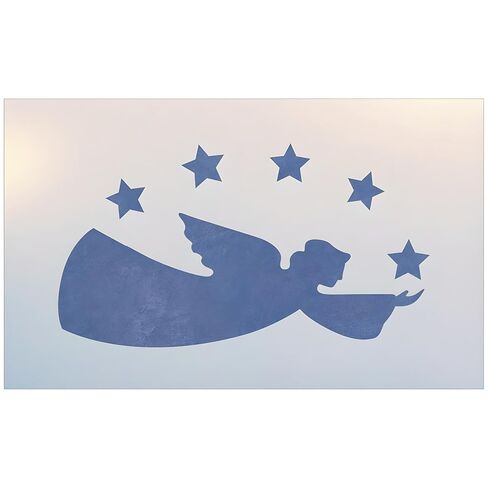 Art Art Angel 3 Stencil - 7.5 "× 4" علامات الفنون الشعبية المستعمرة DIY قالب مايلار القابل لإعادة الاستخدام لطلاء الفنانين الشعبيين في المزرعة الأوائل الأمريكية - الاستنسل الفني in Saudi Arabia