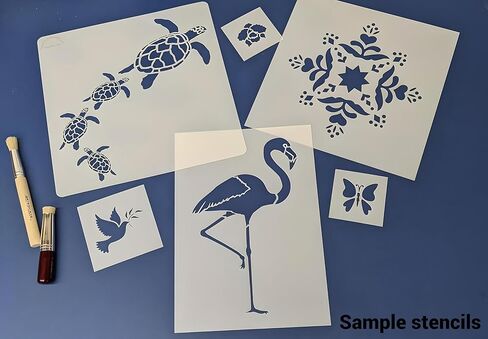 Art Art Angel 3 Stencil - 7.5 "× 4" علامات الفنون الشعبية المستعمرة DIY قالب مايلار القابل لإعادة الاستخدام لطلاء الفنانين الشعبيين في المزرعة الأوائل الأمريكية - الاستنسل الفني in Saudi Arabia
