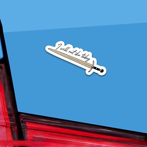 I Will Not Die Today Sticker, Sword Sticker, Book Lover Sticker, Bookish Sticker, Booktok Sticker, Water Assitant Die-Cut Vinyl Booktok Decals for Laptop, Phone, Water Bottles, Kindle Sticker in Saudi Arabia