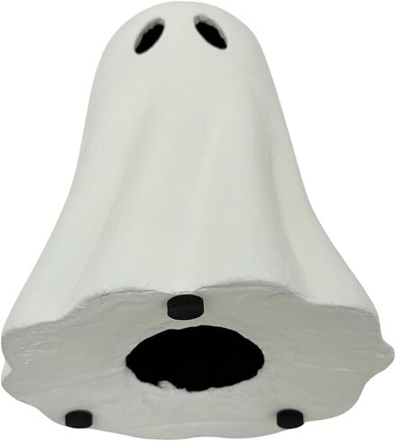 11" White Paper Mache Ghost Halloween Decoration – DIY-Friendly, Lightweight Tabletop Decor, Eco-Friendly Craft for Fall or Haunted Displays in Saudi Arabia