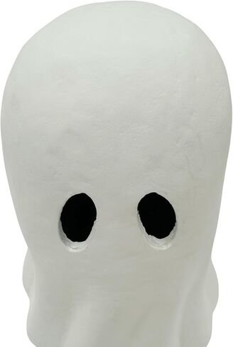 11" White Paper Mache Ghost Halloween Decoration – DIY-Friendly, Lightweight Tabletop Decor, Eco-Friendly Craft for Fall or Haunted Displays in Saudi Arabia