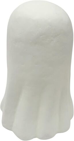11" White Paper Mache Ghost Halloween Decoration – DIY-Friendly, Lightweight Tabletop Decor, Eco-Friendly Craft for Fall or Haunted Displays in Saudi Arabia
