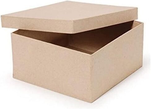 مربع مربع مربعة للورق - (10 "× 10" × 5 "ح) - صندوق هدايا من الورق المقوى مع غطاء - DIY جاهز للطلاء وتفكيك وتزيين المشاريع الحرف والديكور in Kuwait