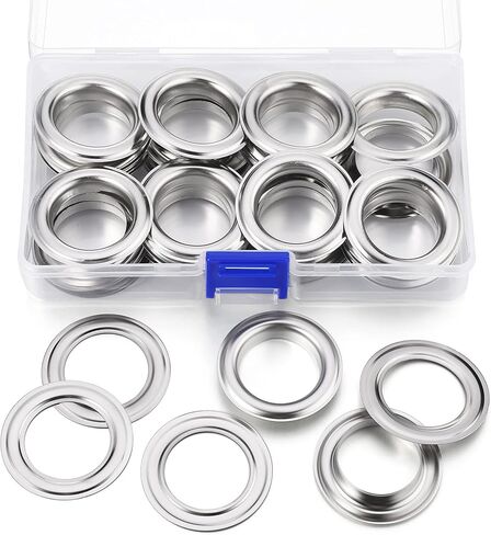 25 Sets 1 Inch Grommets Kit Metal Eyelets with Washers Curtain Grommet for Leather, Tarp, Canvas(Silver) in Saudi Arabia