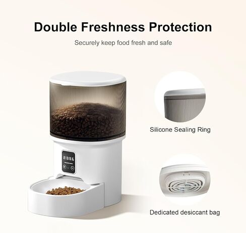 Darlipet Automatic cat Feeder,4L Auto cat Feeder,Programmable Meal & Portions,Freshness Protection, Automatic Cat Food Dispenser for Cats & Dogs, Back-up Battery, Easy to Set up & Clean in Saudi Arabia