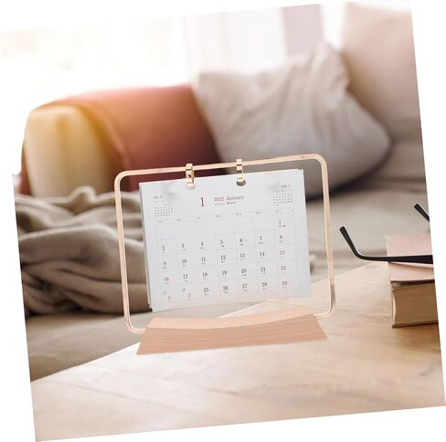 ARTIBETTER 1SET TAPITOP CALENDAR حامل تقويم أنيق مع قاعدة لملحقات مكتب المكتب التحولات السلسة للصفحة البناء المعدني للديكور in Saudi Arabia
